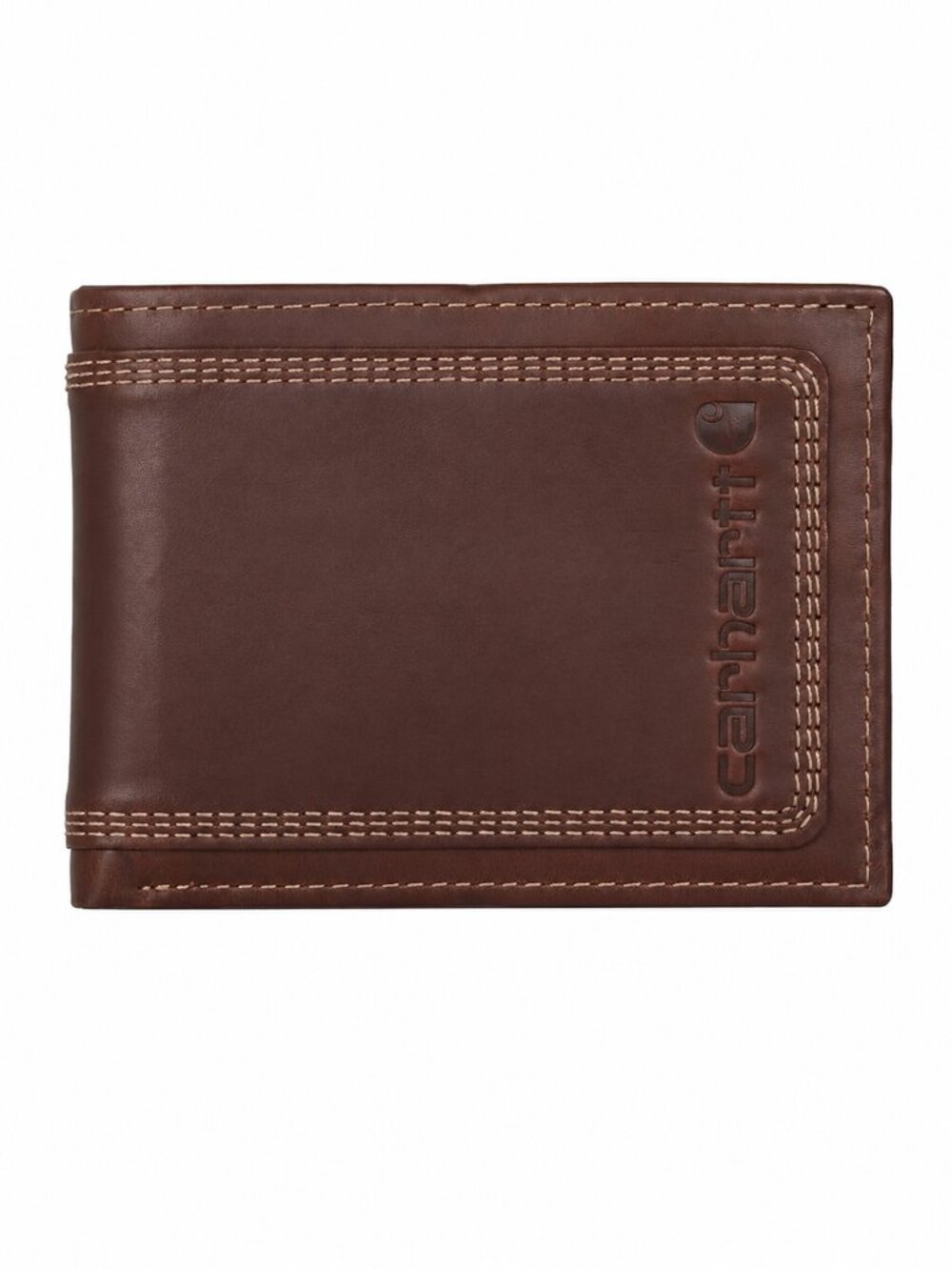 Carhartt Men’s Leather Triple Stitch Wallet, Durable Full-Grain Leather Bifold